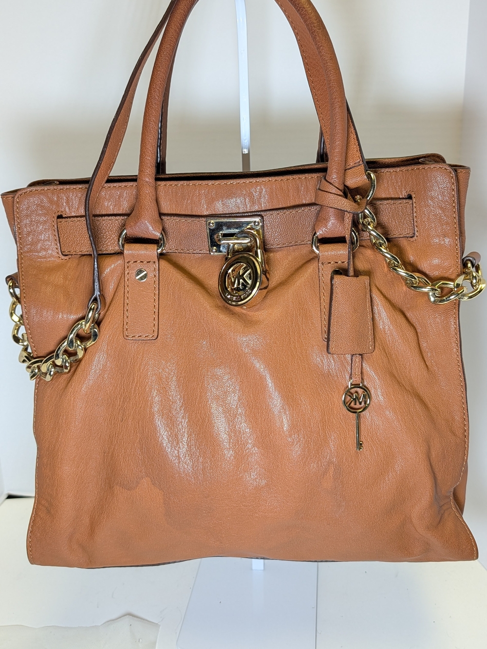 Michael Kors Tan Leather Tote Bag with Gold Hardware